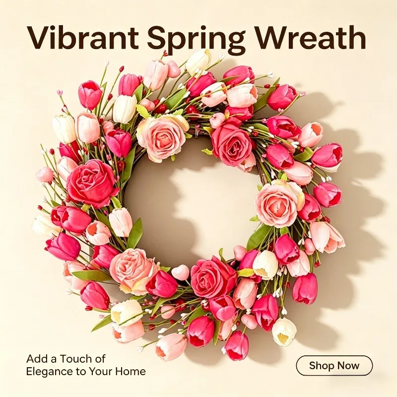 Spring White Silk Flower Wreath with Faux Easter Eggs Hanging Ornament for Holiday
Spring White Silk Flower Wreath with Faux Easter Eggs Hanging Ornament for Holiday