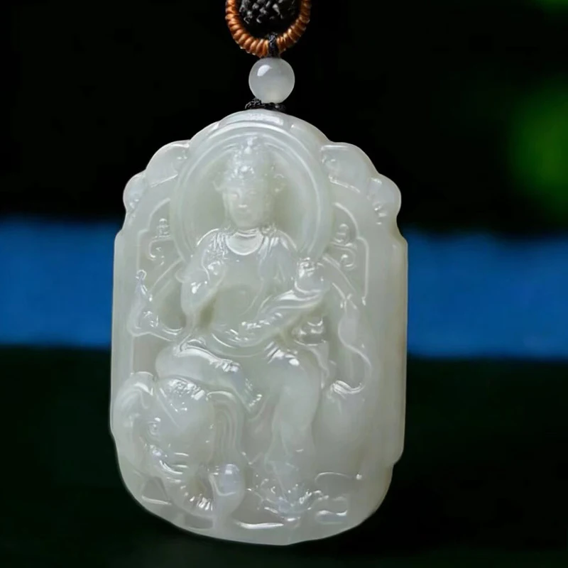 Hotan Puxian Bodhisattva Pendant, Jade Amulet, Zodiac Snake and Guardian Necklace
Hotan Puxian Bodhisattva Pendant, Jade Amulet, Zodiac Snake and Guardian Necklace