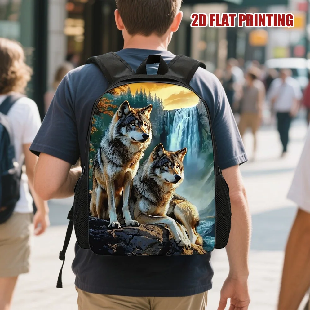 1pc Wolf Clan Waterfall 2D Flat Print Backpack – Lightweight Polyester with Detachable Straps, Vibrant Forest & Waterfall Design
1pc Wolf Clan Waterfall 2D Flat Print Backpack – Lightweight Polyester with Detachable Straps, Vibrant Forest & Waterfall Design