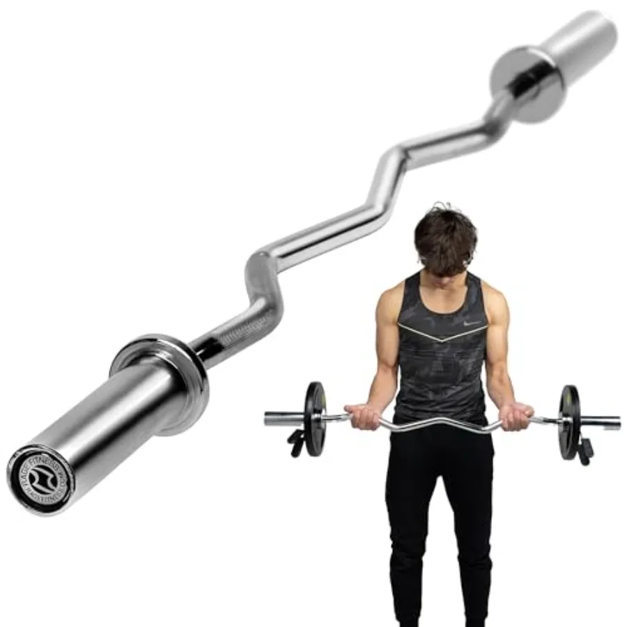 EZ Curl Bar 47 Inch 2 inch 17lbs Alloy Steel with Chrome Finish and Nylon Bushings EZ Bar with 400lbs Max Capacity Home Gym Cur
EZ Curl Bar 47 Inch 2 inch 17lbs Alloy Steel with Chrome Finish and Nylon Bushings EZ Bar with 400lbs Max Capacity Home Gym Cur