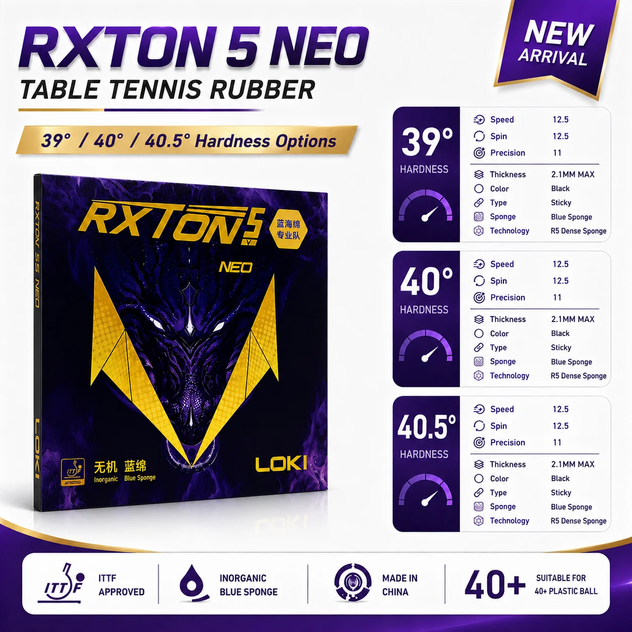 2026 New LOKI RXTON 5 NEO Table Tennis Rubber Sticky Loop Spin Offensive Ping Pong Sponge 100% Original Loki Ping Pong Rubber
2026 New LOKI RXTON 5 NEO Table Tennis Rubber Sticky Loop Spin Offensive Ping Pong Sponge 100% Original Loki Ping Pong Rubber