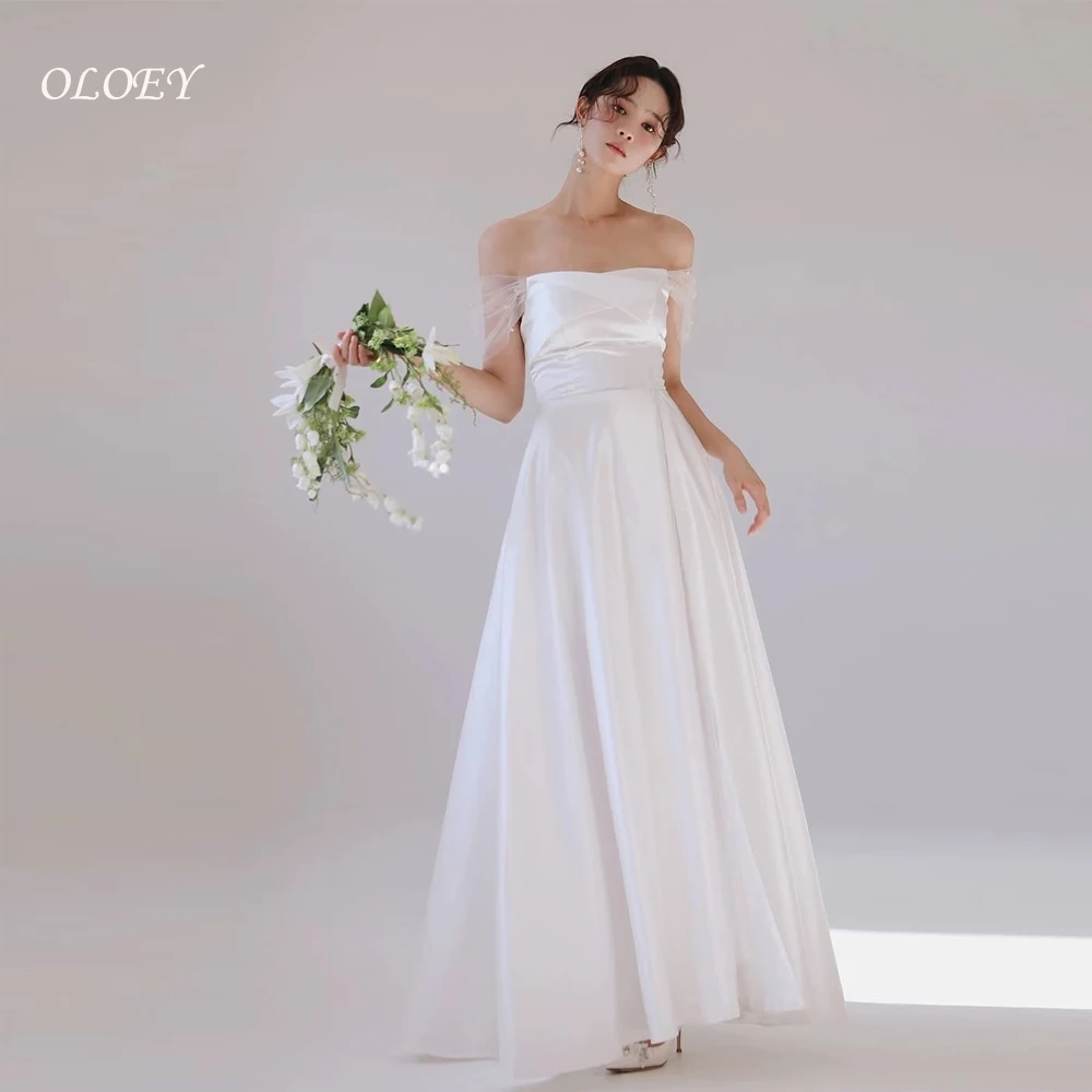 OLOEY Classic Off Shoulder Korea Wedding Dresses Customized Satin A Line Evening Gown Sleeveless Party Dress Photos Shoot
OLOEY Classic Off Shoulder Korea Wedding Dresses Customized Satin A Line Evening Gown Sleeveless Party Dress Photos Shoot