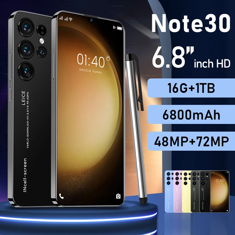 New model Note 30 6.8-inch 2025 original smart 5G phone dual card dual standby Android12 system 6800mAh battery
New model Note 30 6.8-inch 2025 original smart 5G phone dual card dual standby Android12 system 6800mAh battery