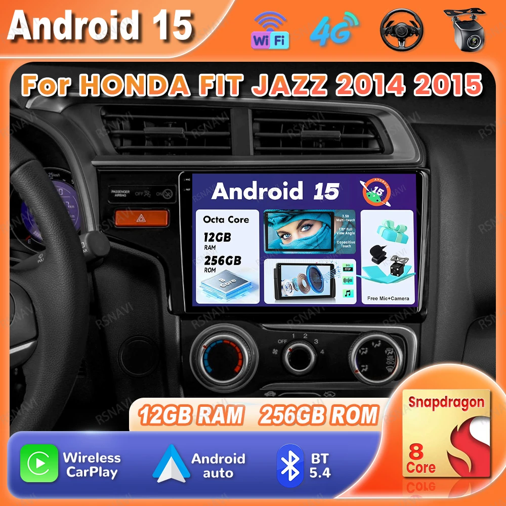 Автомобильный радиоприемник Android 15 для HONDA FIT JAZZ 2014 2015 DSP Qualcomm мультимедийный беспроводной Carplay авто GPS головное устройство 5G WIFI навигация
Автомобильный радиоприемник Android 15 для HONDA FIT JAZZ 2014 2015 DSP Qualcomm мультимедийный беспроводной Carplay авто GPS головное устройство 5G WIFI навигация