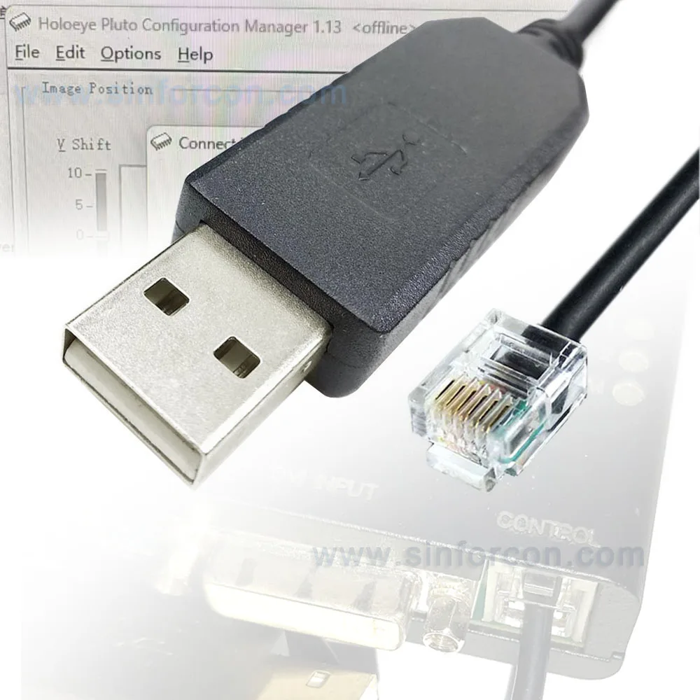 FTDI USB RS232 to RJ11 for Holoeye Pluto SLM Spatial Light Modulator Control Configure Program Cable
FTDI USB RS232 to RJ11 for Holoeye Pluto SLM Spatial Light Modulator Control Configure Program Cable