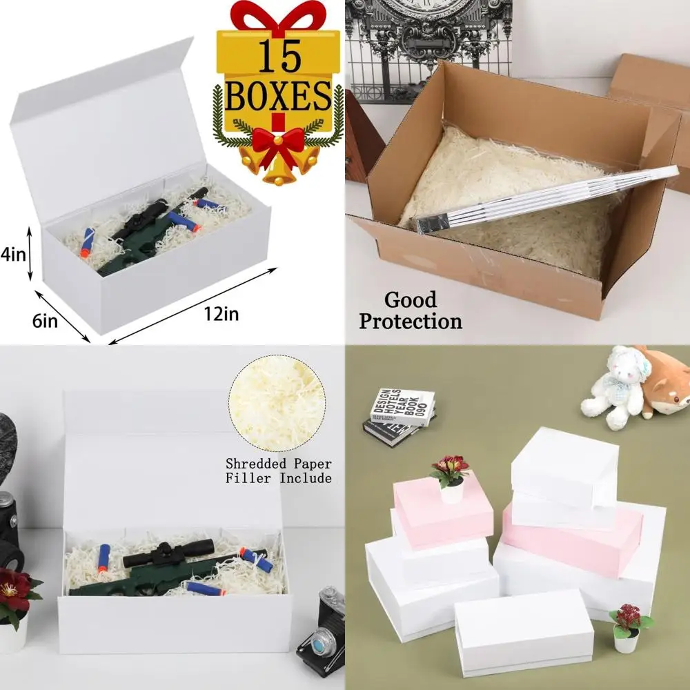 15-Count White 12x6x4 Inch Magnetic Lid Gift Boxes for Small Business, Proposals, and Presentations
15-Count White 12x6x4 Inch Magnetic Lid Gift Boxes for Small Business, Proposals, and Presentations