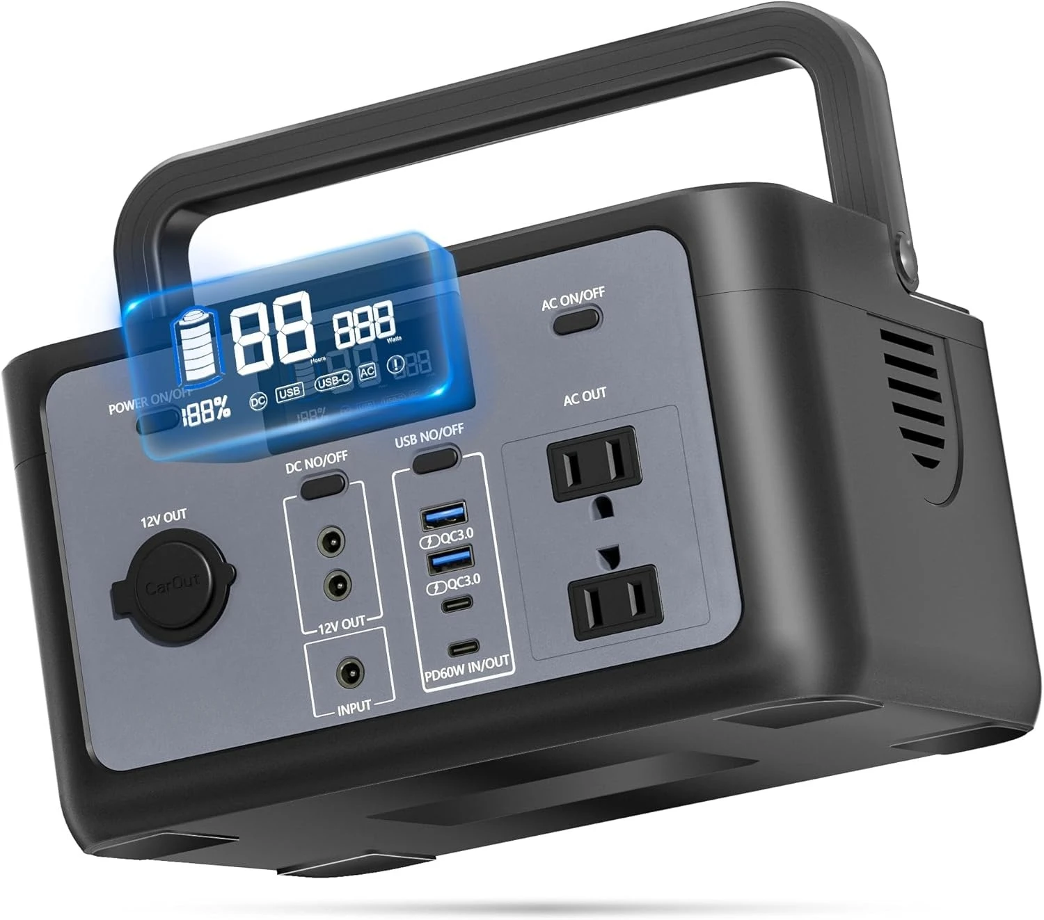 Power Station 300W (Peak 600W), 256Wh LiFePo4 Power Station with USB-C PD60W, 120V Pure Sine Wave AC Outlet, Solar Generator
Power Station 300W (Peak 600W), 256Wh LiFePo4 Power Station with USB-C PD60W, 120V Pure Sine Wave AC Outlet, Solar Generator