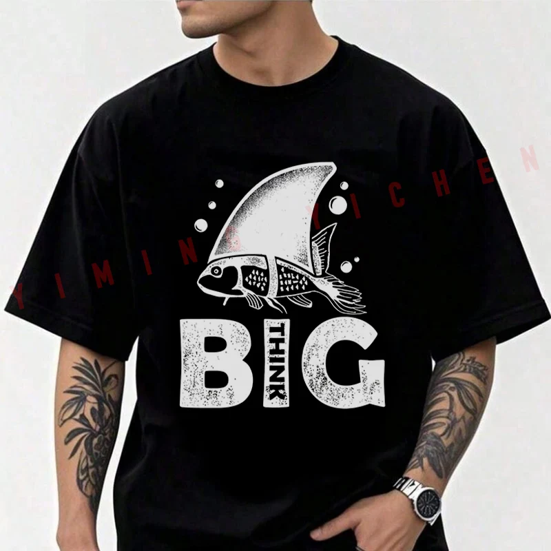 Think Big Fish Creative Design Moto Men T-shirt High Quality Funny Cotton Casual Cool Short Sleeve Hip Hop Tees
Think Big Fish Creative Design Moto Men T-shirt High Quality Funny Cotton Casual Cool Short Sleeve Hip Hop Tees