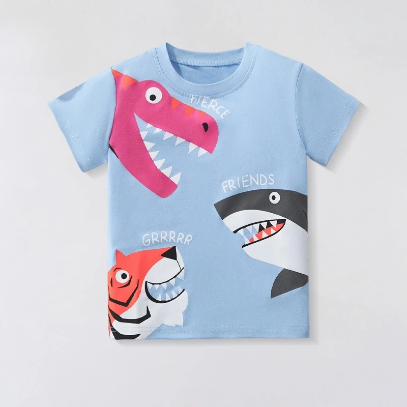 2025 Summer New Short Sleeve T-Shirt for Boys featuring Cartoon Dinosaurs, Casual Top for Trendy Young Children 
2025 Summer New Short Sleeve T-Shirt for Boys featuring Cartoon Dinosaurs, Casual Top for Trendy Young Children