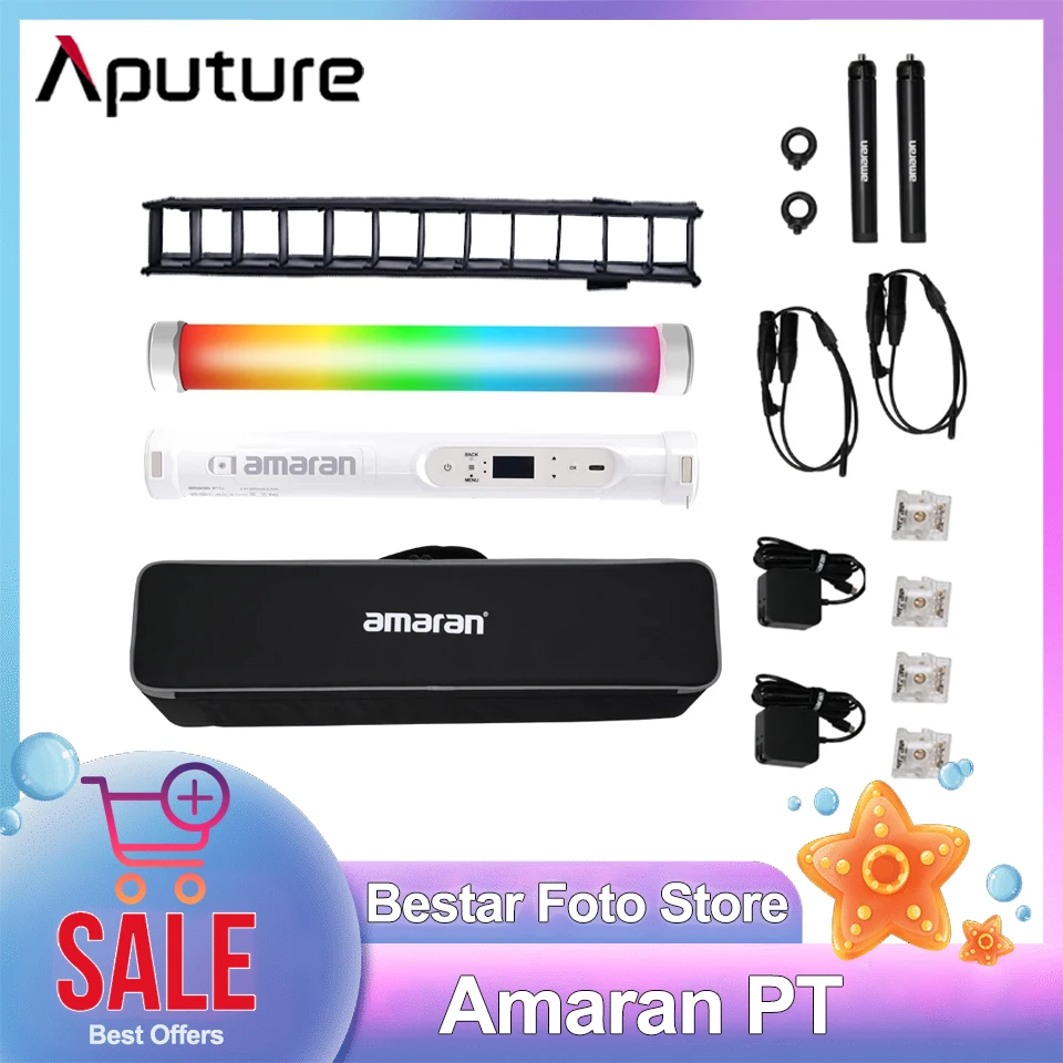 Aputure Amaran PT1c PT2c PT4c Full Color RGB Handled Tube Light Stick with Rainbow Streaming Effect for Photography Studio
Aputure Amaran PT1c PT2c PT4c Full Color RGB Handled Tube Light Stick with Rainbow Streaming Effect for Photography Studio