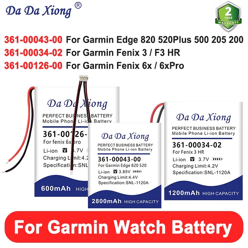 361-00053-00 361-00126-00 361-00034-02 Battery For Garmin 3 3F 6x Pro,Fenix HR GPS 100 Montana 600 Explore 820 520 500 Watch
361-00053-00 361-00126-00 361-00034-02 Battery For Garmin 3 3F 6x Pro,Fenix HR GPS 100 Montana 600 Explore 820 520 500 Watch