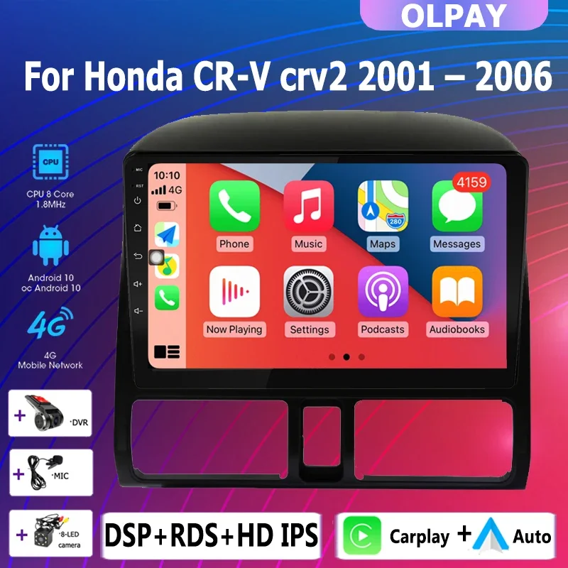Android 10.0 auto Car Radio GPS Navigation Multimedia Player 4G+WiFi Carplay Video 2din for Honda CR-V 3 2001 2002 2003-2006
Android 10.0 auto Car Radio GPS Navigation Multimedia Player 4G+WiFi Carplay Video 2din for Honda CR-V 3 2001 2002 2003-2006