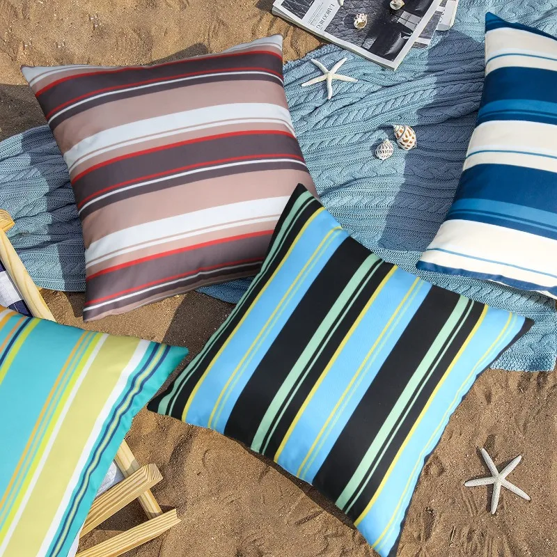 2-piece Outdoor Waterproof Cushion Cover Summer Sunscreen Pillow Covers Cool Striped Printed Garden Anti Fouling Pillow Case
2-piece Outdoor Waterproof Cushion Cover Summer Sunscreen Pillow Covers Cool Striped Printed Garden Anti Fouling Pillow Case