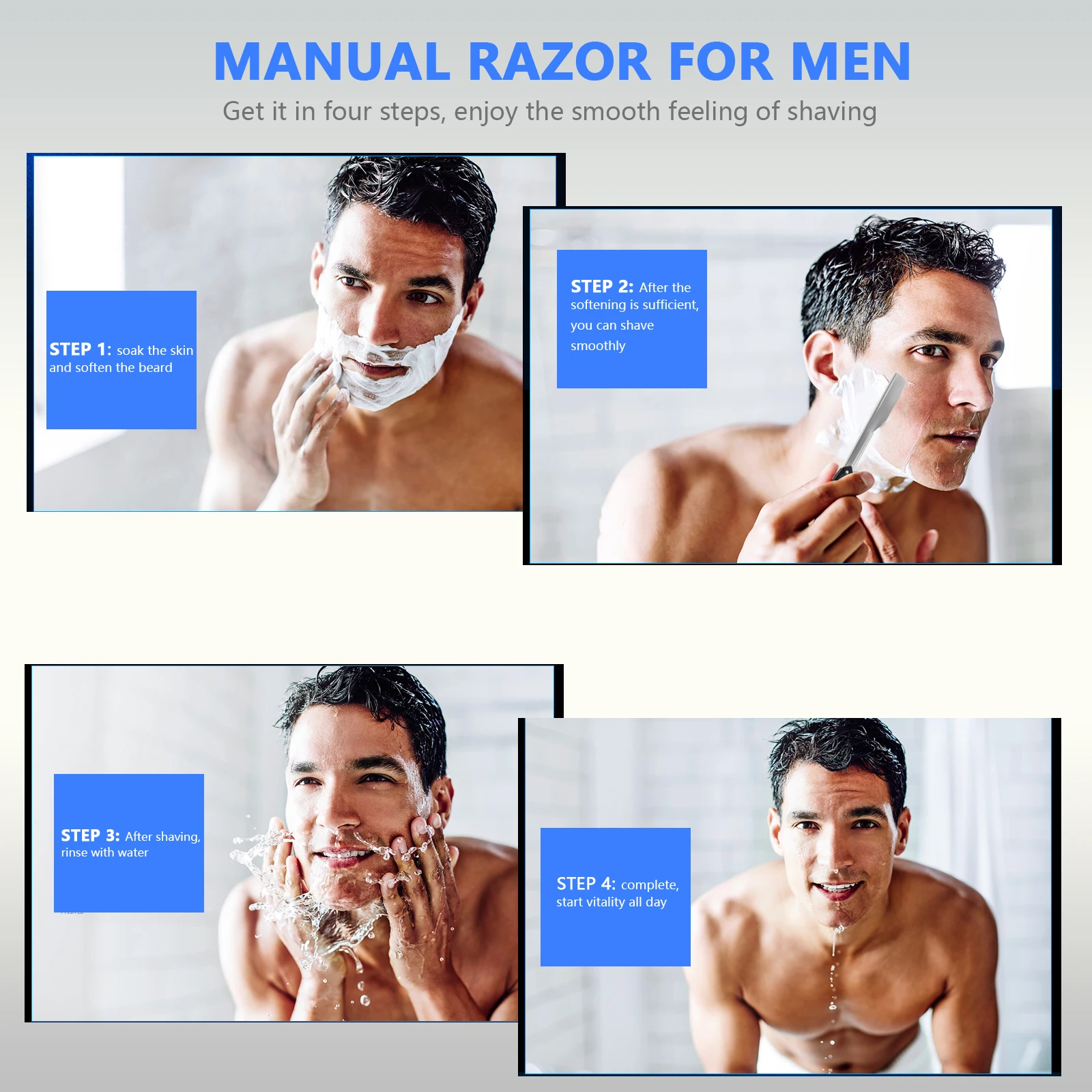Razor for Beard Trimmer Shaver Men Manual Shaving Safe Foldable Portable Travel Fine Hair Sideburns Barbershop Salons 
Razor for Beard Trimmer Shaver Men Manual Shaving Safe Foldable Portable Travel Fine Hair Sideburns Barbershop Salons