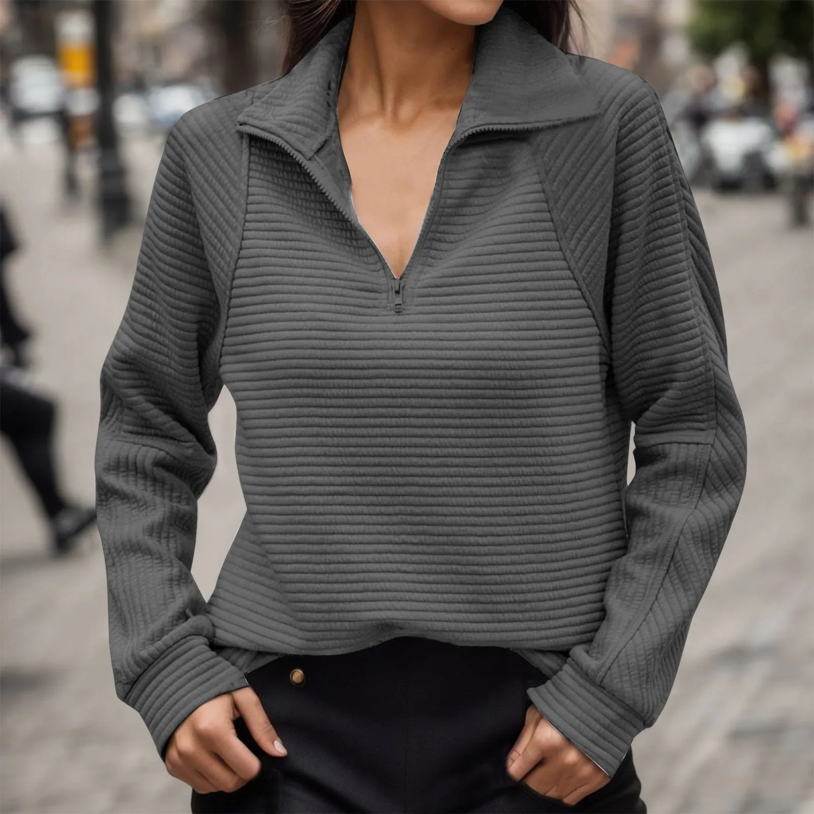 Casual Loose Long Sleeve Daily Pullovers Women's Hoodies 2024 Autumn Winter Fashion Solid Color Lapel Half Zipper Design Hoodie
Casual Loose Long Sleeve Daily Pullovers Women's Hoodies 2024 Autumn Winter Fashion Solid Color Lapel Half Zipper Design Hoodie