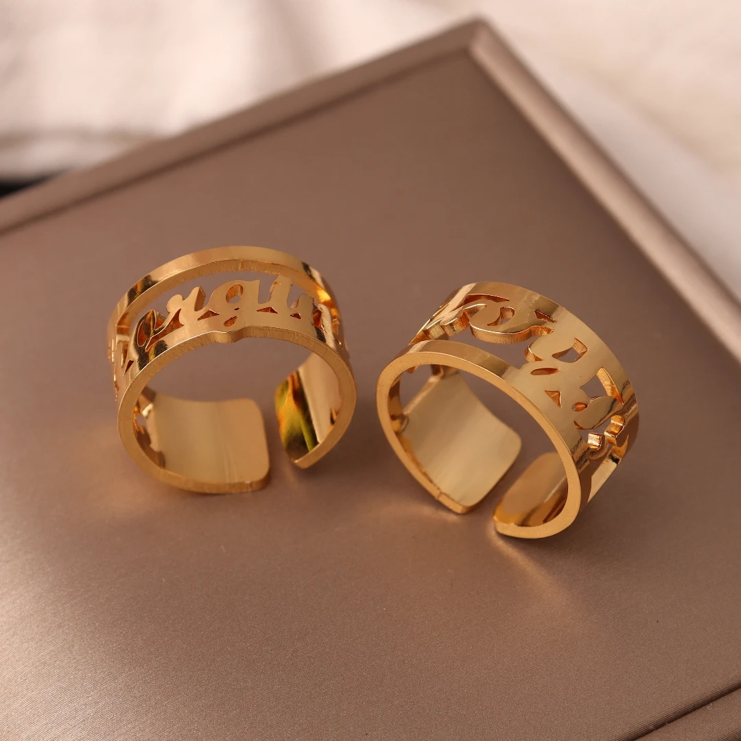 Personality Custom Name Rings Stainless Steel Gold Color Adjustable Open Size Jewelry Gifts For Women Men
Personality Custom Name Rings Stainless Steel Gold Color Adjustable Open Size Jewelry Gifts For Women Men