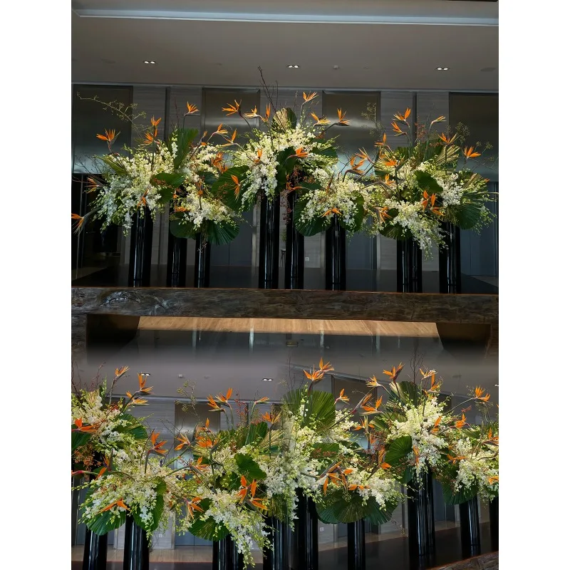 High-end hotel lobby simulation flower ornament large, round table front desk decoration fake flower
High-end hotel lobby simulation flower ornament large, round table front desk decoration fake flower