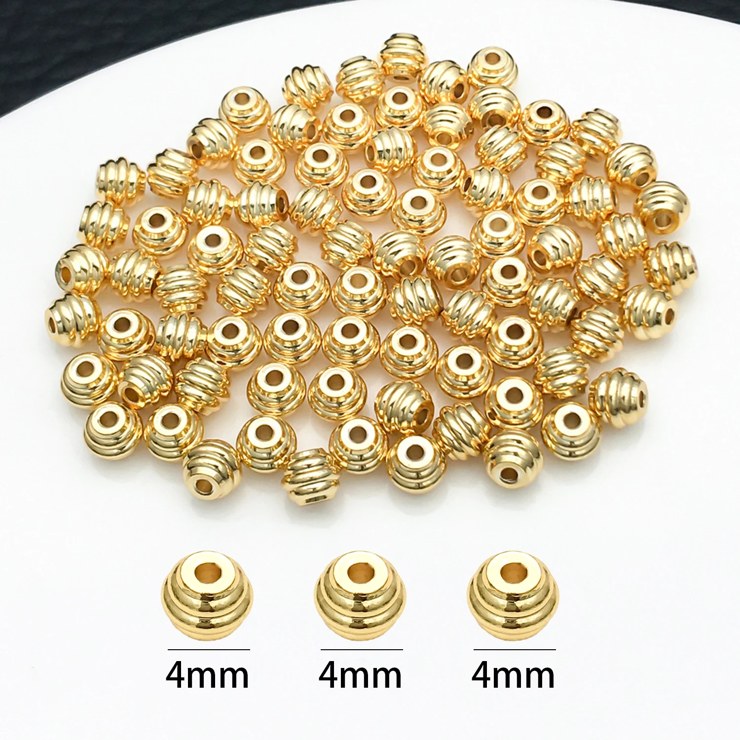 10pcs 4mm 18K Gold Plated Brass High Quality Spacer Beads DIY Necklace Bracelet Jewelry Making Findings Accessories
10pcs 4mm 18K Gold Plated Brass High Quality Spacer Beads DIY Necklace Bracelet Jewelry Making Findings Accessories