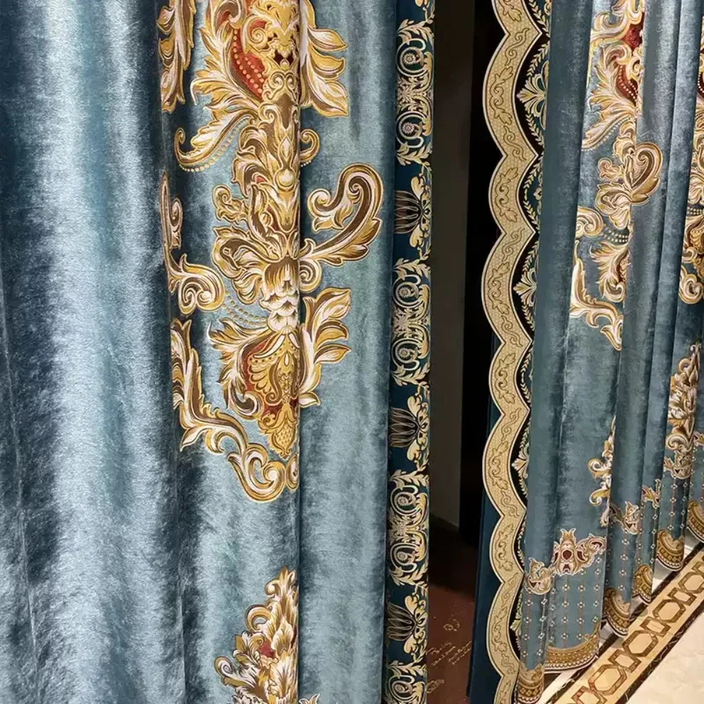 New European Style Luxury Velvet Curtain Customized Tulle Curtains for Living Room Bedroom and Villa High-end Blackout Blue
New European Style Luxury Velvet Curtain Customized Tulle Curtains for Living Room Bedroom and Villa High-end Blackout Blue