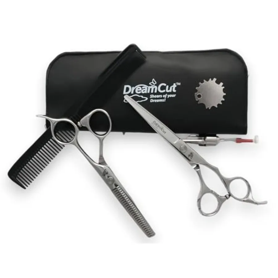 6 Professional Hair Scissors and Thinning Shears with 440C Japanese Stainless Steel in Silver for Salon Use Precision Cut and D
6 Professional Hair Scissors and Thinning Shears with 440C Japanese Stainless Steel in Silver for Salon Use Precision Cut and D