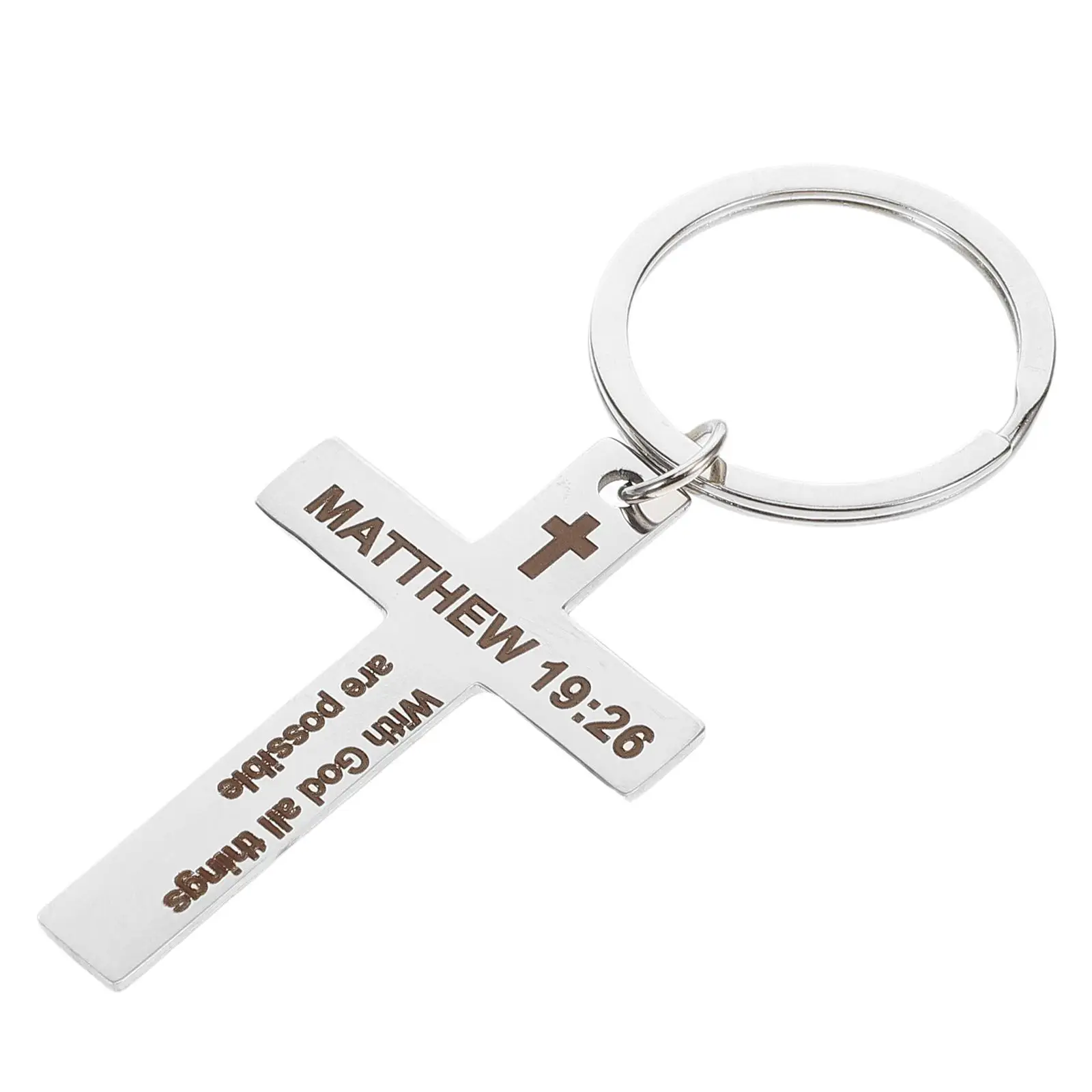 Cross Keychain Stainless Steel Religious Pendant for Men Women Bag Purse Decoration Smooth Finish Gift
Cross Keychain Stainless Steel Religious Pendant for Men Women Bag Purse Decoration Smooth Finish Gift