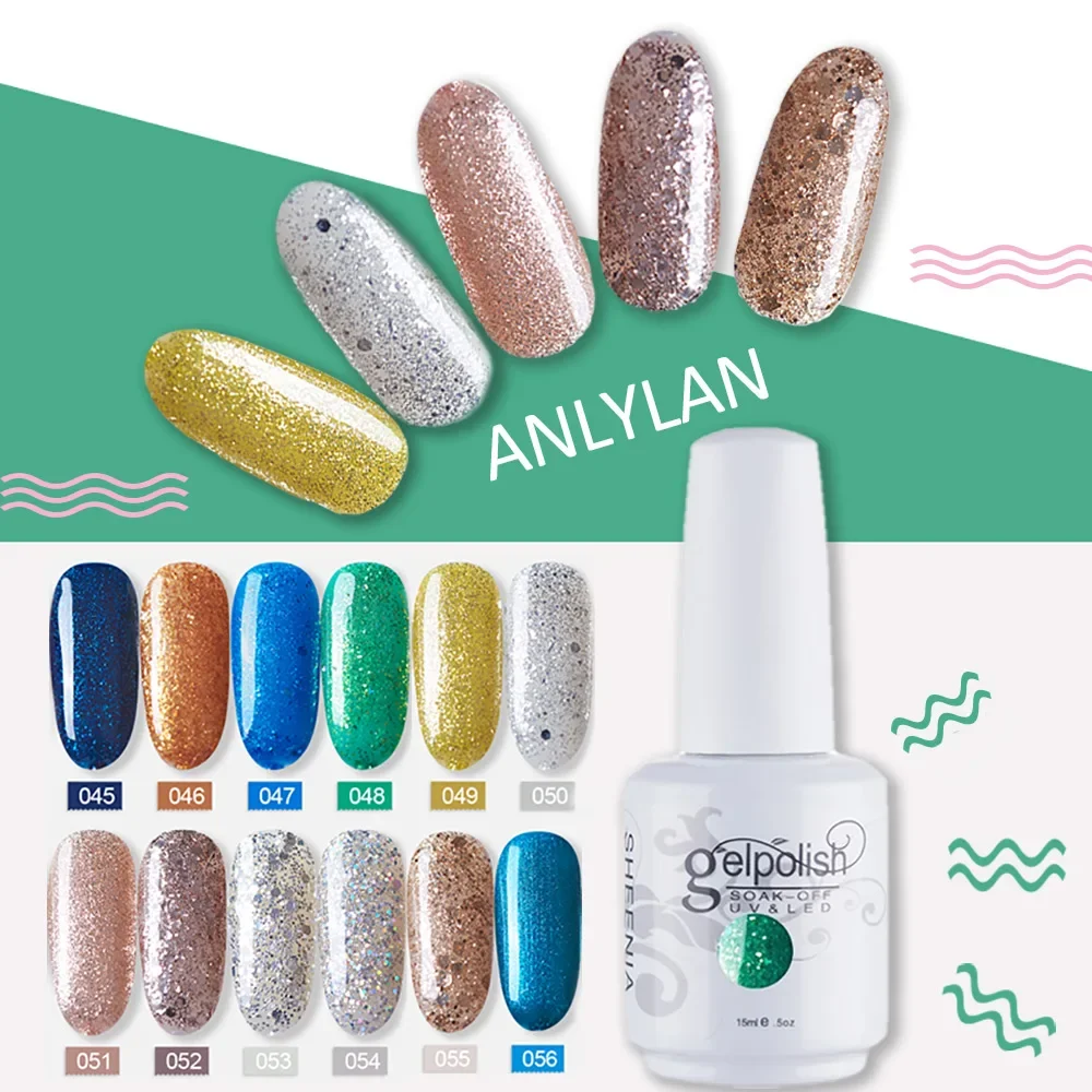 ANLYLAN 15ml Glitter UV Gel Nail Polish Glitter Sequins Soak Off UV Gel Varnish Colorful Nail Gel Polish DIY Nail Art Polish
ANLYLAN 15ml Glitter UV Gel Nail Polish Glitter Sequins Soak Off UV Gel Varnish Colorful Nail Gel Polish DIY Nail Art Polish
