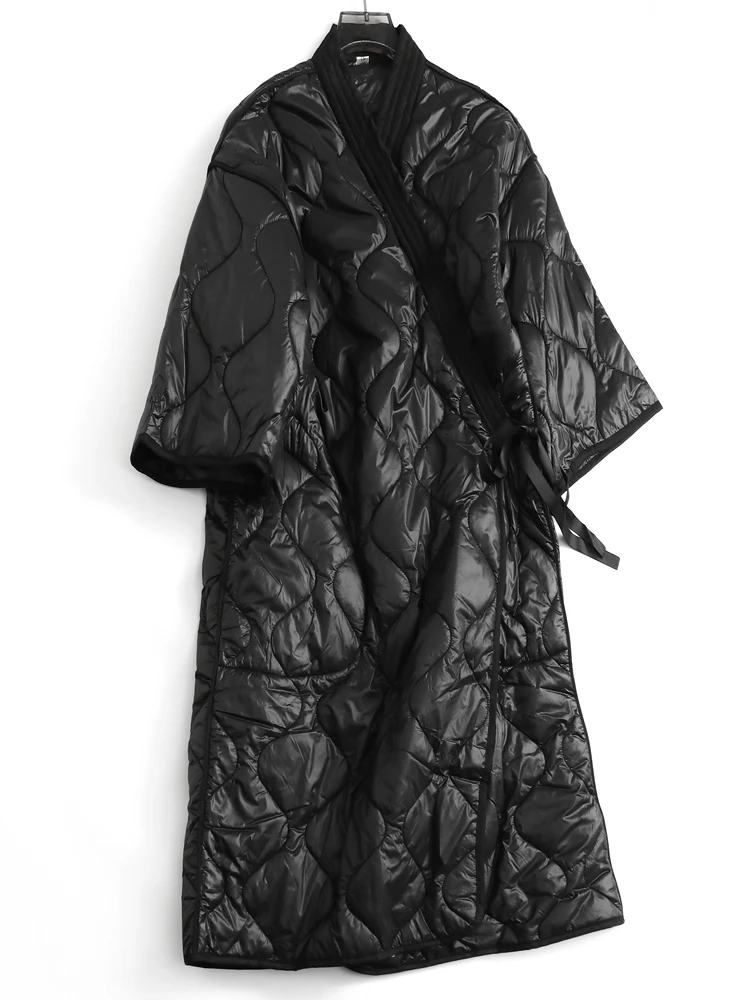 Lightweight Long Sleeve V-Neck Women's Cotton Jacket Pure Color Belted Door Mujin Style 2024 Winter Season Thin Outerwear
Lightweight Long Sleeve V-Neck Women's Cotton Jacket Pure Color Belted Door Mujin Style 2024 Winter Season Thin Outerwear