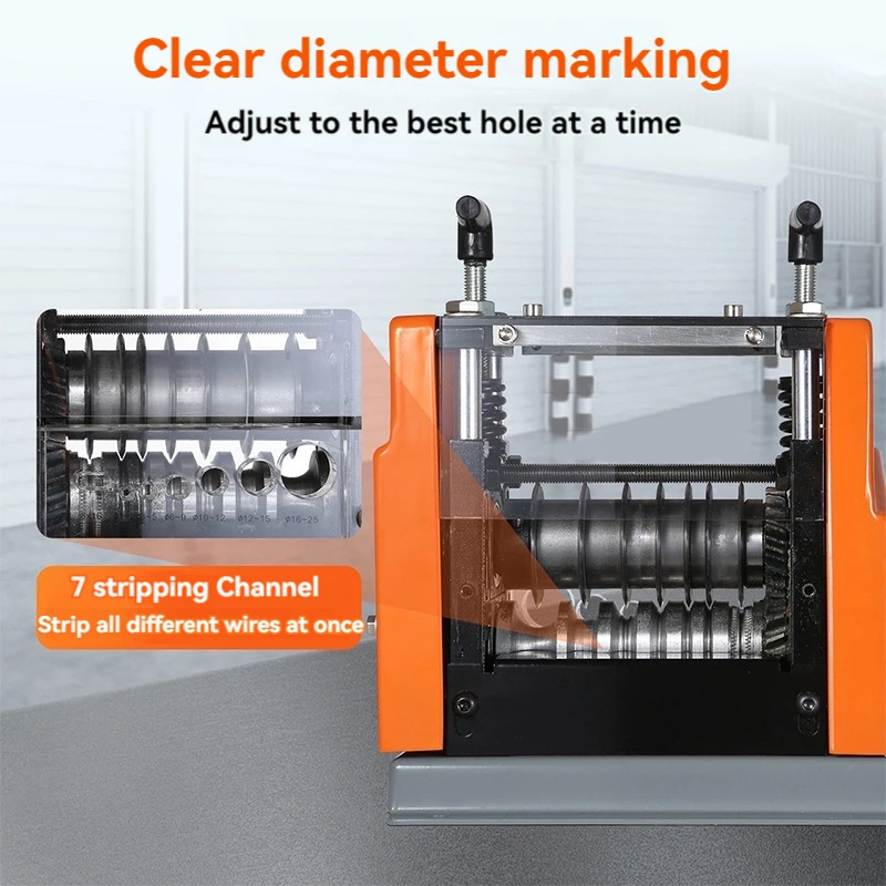 Electric Wire Stripping Machine 60W/ Blade 1.5mm-25mm Cable Stripper for Removing Plastic & Rubber from Wire, Copper Recycle
Electric Wire Stripping Machine 60W/ Blade 1.5mm-25mm Cable Stripper for Removing Plastic & Rubber from Wire, Copper Recycle