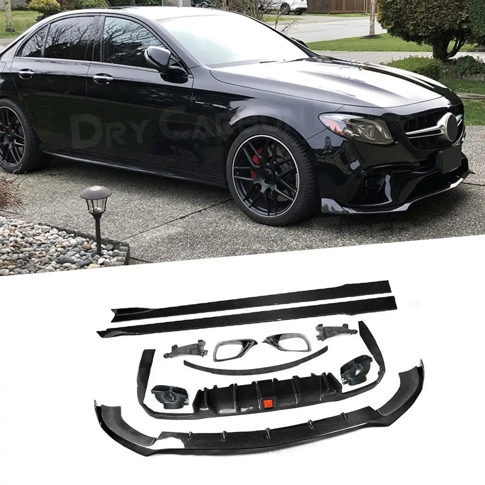 Rear Diffuser with Exhaust Front Lip Bumper Side Skirts Rear Wing Support Brackets for Benz W213 E63 AMG 2017+Rear Spoiler
Rear Diffuser with Exhaust Front Lip Bumper Side Skirts Rear Wing Support Brackets for Benz W213 E63 AMG 2017+Rear Spoiler