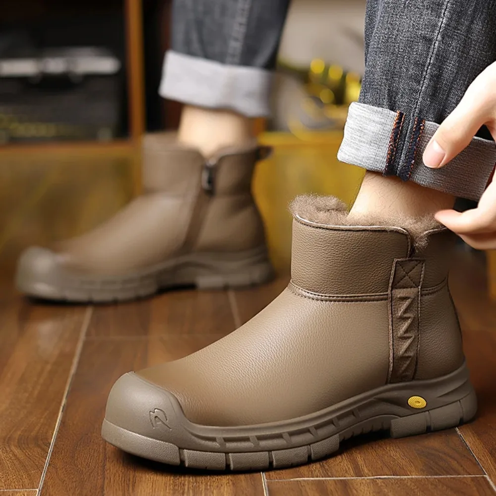 Men Winter Snow Boots New Style Fleece-Lined Thickened Warm Cotton Shoes One-Piece Genuine Leather Waterproof Warm Cotton Boots
Men Winter Snow Boots New Style Fleece-Lined Thickened Warm Cotton Shoes One-Piece Genuine Leather Waterproof Warm Cotton Boots