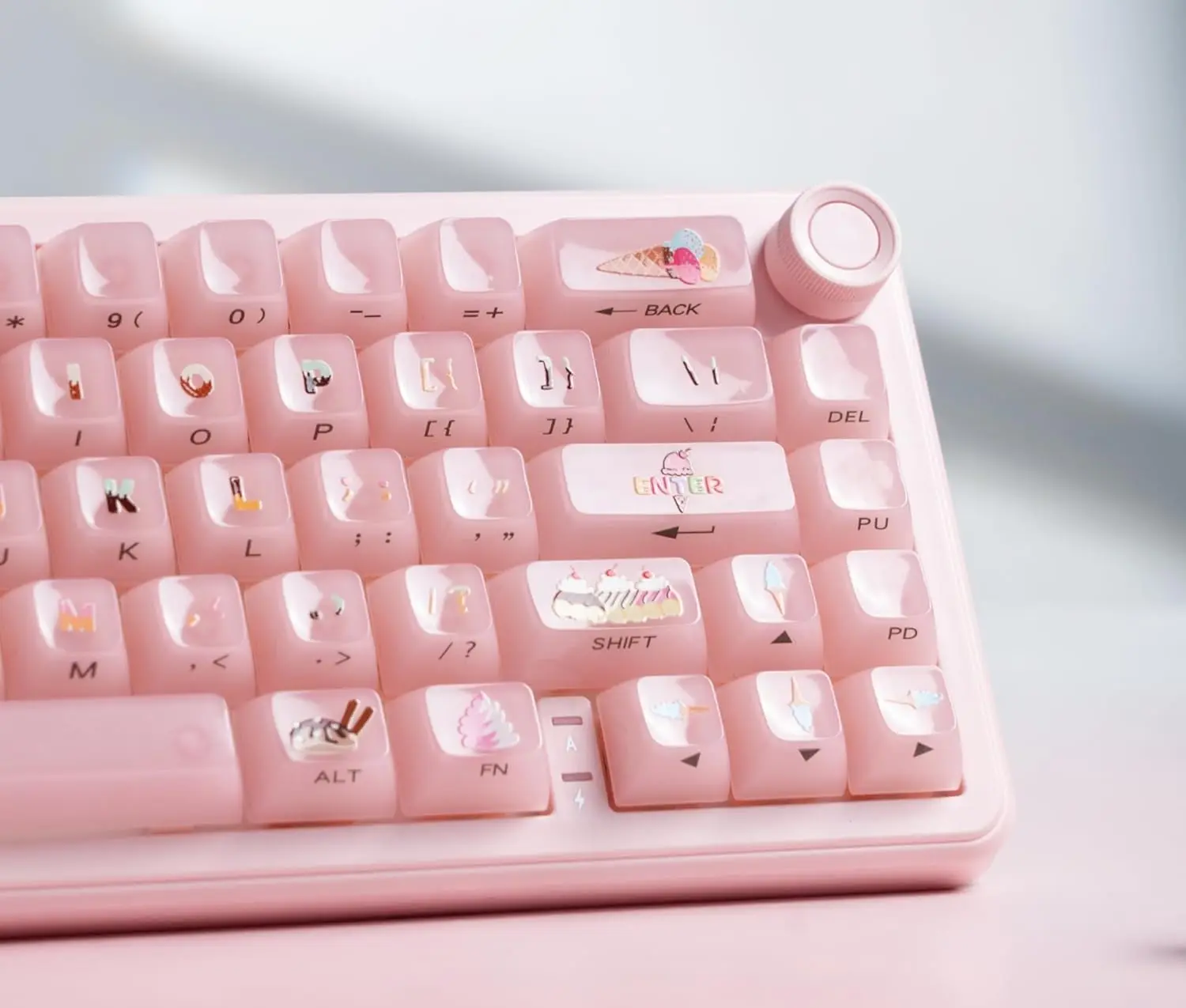 Clear IceCream Pink Cute Key Cap Transparent Side Printed Custom 60 65 75 100 Percent for Cherry MX Gateron Mechanical Keyboards
Clear IceCream Pink Cute Key Cap Transparent Side Printed Custom 60 65 75 100 Percent for Cherry MX Gateron Mechanical Keyboards