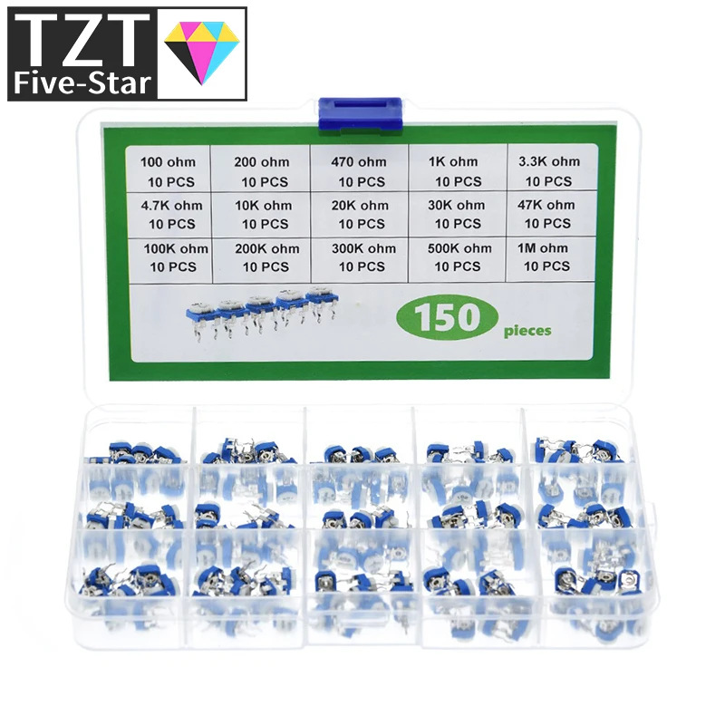1BOX=150pcs RM065 Trimmer Potentiometer Kit 220/470/1K/3.3K/4.7K/10K/20K/30K/47K/100K/200K/300K/500K/1M ohm RM-065 Potentiometer
1BOX=150pcs RM065 Trimmer Potentiometer Kit 220/470/1K/3.3K/4.7K/10K/20K/30K/47K/100K/200K/300K/500K/1M ohm RM-065 Potentiometer