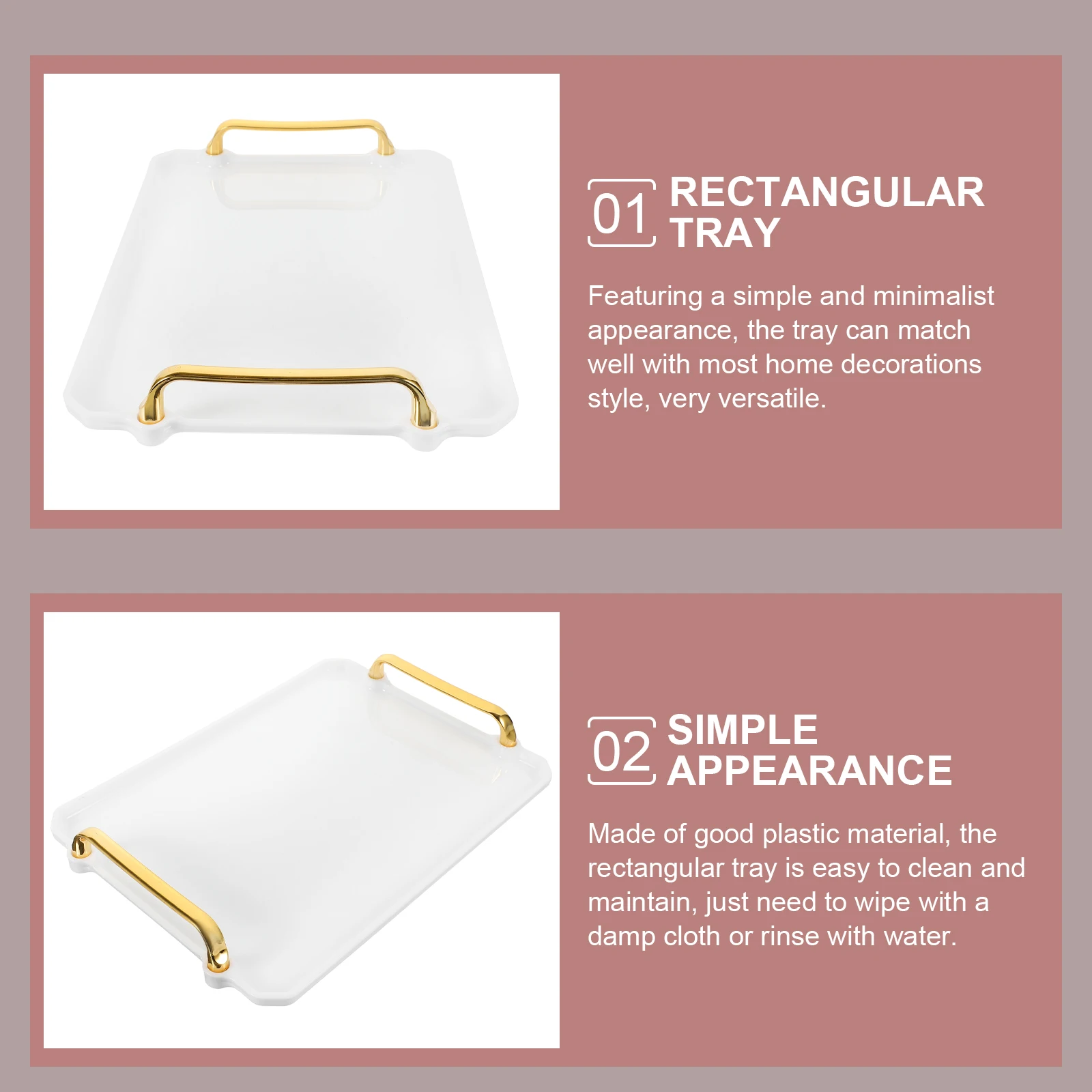 Plastic Serving Tray Rectangular Plate Binaural Portable Food Dessert Plates Easy Clean Multipurpose Kitchen Home Office 
Plastic Serving Tray Rectangular Plate Binaural Portable Food Dessert Plates Easy Clean Multipurpose Kitchen Home Office