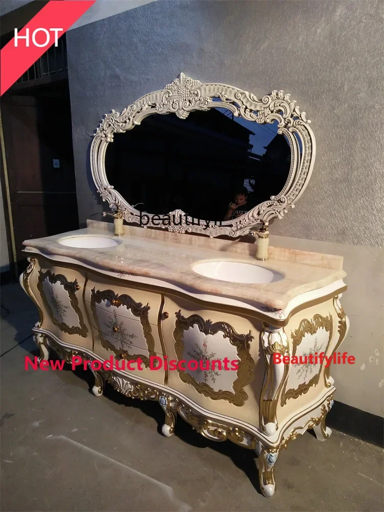 G46 French luxury jade European bathroom cabinet sink oak hand-painted washbasin sink
G46 French luxury jade European bathroom cabinet sink oak hand-painted washbasin sink