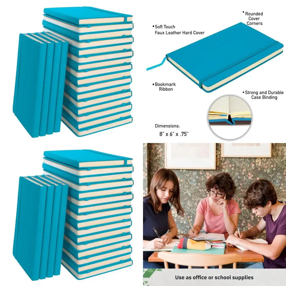Aqua Hardcover Travel Notebook Set: 20 A5 College Ruled Pages for Work, School & Business
Aqua Hardcover Travel Notebook Set: 20 A5 College Ruled Pages for Work, School & Business