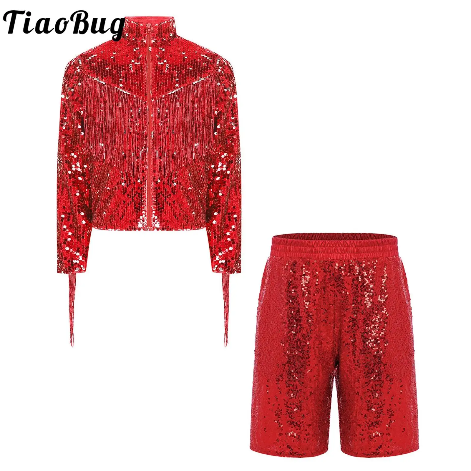 Kid Boys Glittery Sequin Jazz Tango Dance Outfit Long Sleeve Zipper Tassel Jacket And Shorts 70s Disco Stage Performance Costume
Kid Boys Glittery Sequin Jazz Tango Dance Outfit Long Sleeve Zipper Tassel Jacket And Shorts 70s Disco Stage Performance Costume