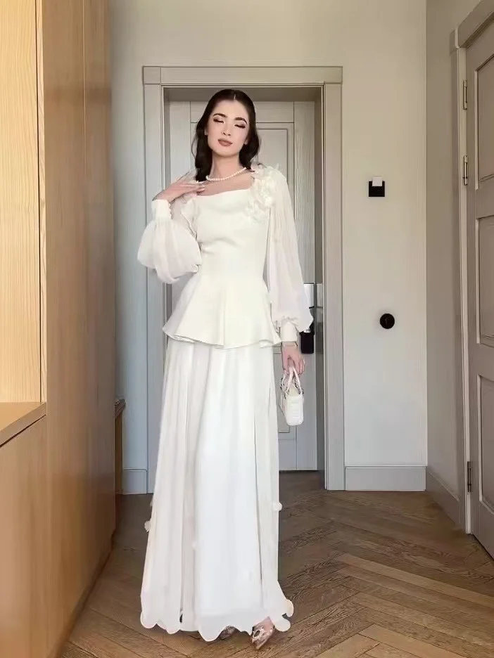 Elegant Sweet Square Collar Long Sleeve Top And Skirt Set High Waist Pure Color Autumn Fashion Women's Outfit Chinese Style
Elegant Sweet Square Collar Long Sleeve Top And Skirt Set High Waist Pure Color Autumn Fashion Women's Outfit Chinese Style