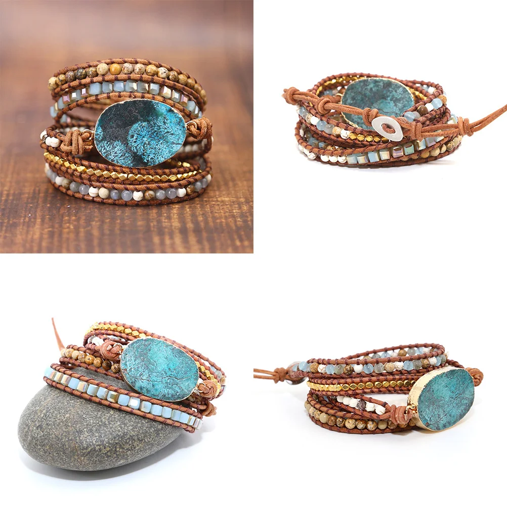 Natural Stone Beaded Bracelet Golden Weaving Design Bohemia Style Women Jewelry Adjustable Comfortable Lightweight Gift Idea
Natural Stone Beaded Bracelet Golden Weaving Design Bohemia Style Women Jewelry Adjustable Comfortable Lightweight Gift Idea