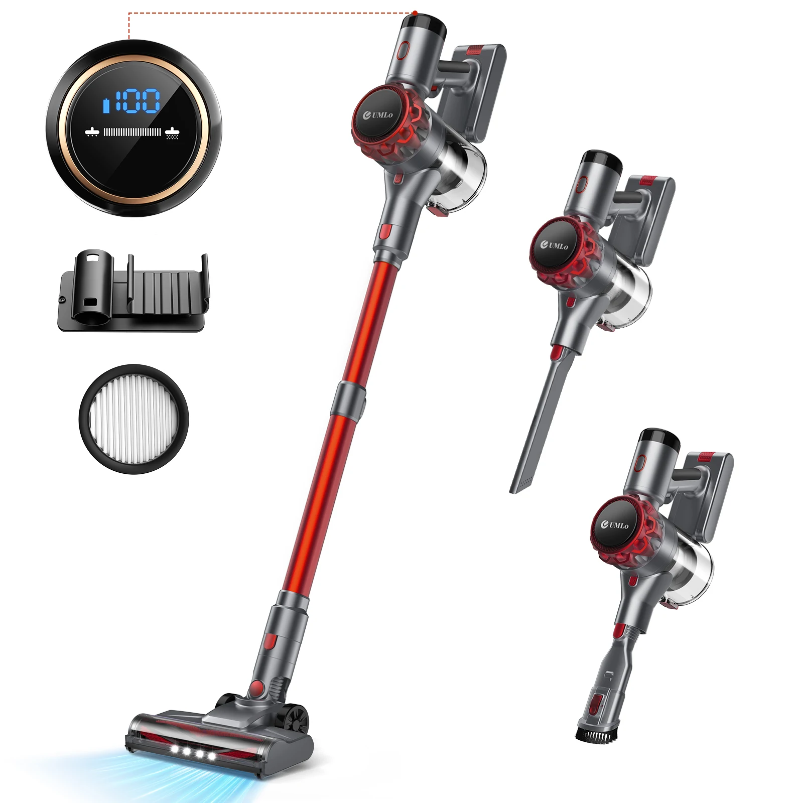 UMLO S3 Cordless Hardwood Floors Cleaner, Lightweight Vacuum Cleaners for Multi-Surface Cleaning with Smart Control System
UMLO S3 Cordless Hardwood Floors Cleaner, Lightweight Vacuum Cleaners for Multi-Surface Cleaning with Smart Control System