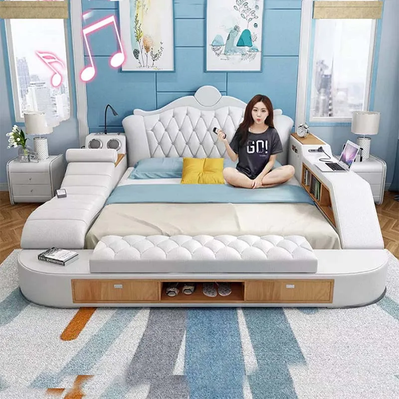 Bluetooth Massager Bed Storage European Style Modern King Size Bed Luxury Leather Wood Lozko Wielofunkcyjne Bedroom Accessories
Bluetooth Massager Bed Storage European Style Modern King Size Bed Luxury Leather Wood Lozko Wielofunkcyjne Bedroom Accessories