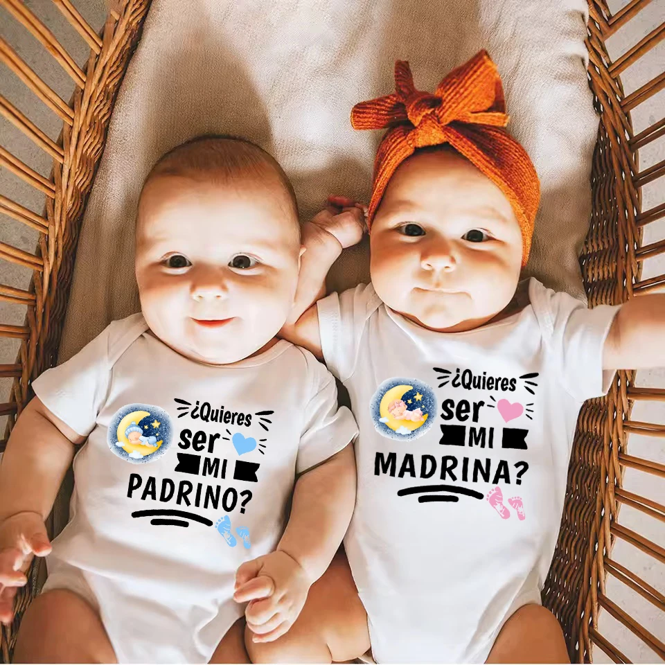 Do You Want To Be My Godmother Godfather Print Baby Bodysuit Infant Request Godfather Clothes Short Sleeve Newborn Romper Outfit
Do You Want To Be My Godmother Godfather Print Baby Bodysuit Infant Request Godfather Clothes Short Sleeve Newborn Romper Outfit