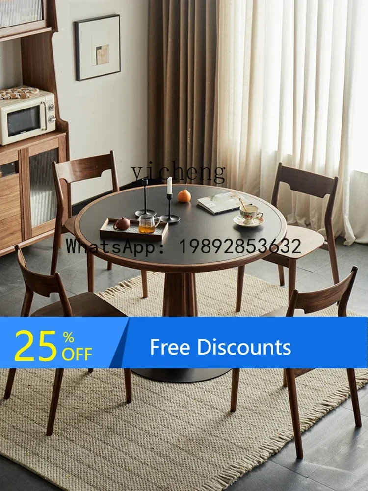 LYY Black Walnut Stone Plate round Table Solid Wood Dining Table Waterproof and Hard-Wearing Scratch-Resistant Small Apartment
LYY Black Walnut Stone Plate round Table Solid Wood Dining Table Waterproof and Hard-Wearing Scratch-Resistant Small Apartment