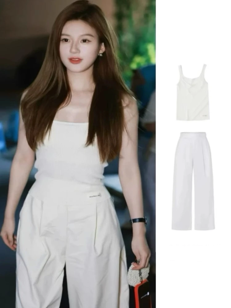 EXJR High Waist Wide Leg Suit Pants Women's Straight Cut Long Trousers Korean Style Cotton Casual Pants White Color
EXJR High Waist Wide Leg Suit Pants Women's Straight Cut Long Trousers Korean Style Cotton Casual Pants White Color
