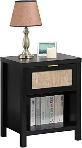 Rattan Nightstand, armhouse Night Stands with Der, Boho End Side Table or Bedroom, Small Space, Black Oak
Rattan Nightstand, armhouse Night Stands with Der, Boho End Side Table or Bedroom, Small Space, Black Oak