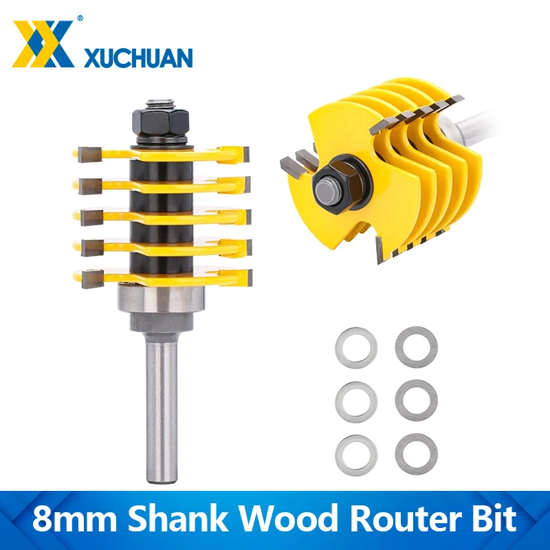XUCHUAN Milling Cutter 8mm Shank Rail Reversible Finger Joint 3 Flute Tenon Cutter Adjustable Router Bit Glue Router Bit
XUCHUAN Milling Cutter 8mm Shank Rail Reversible Finger Joint 3 Flute Tenon Cutter Adjustable Router Bit Glue Router Bit