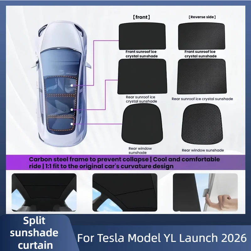 For Tesla Model YL Launch Ice Crystal Sunroof Shade – Heat Insulation Sunshade Net, Top Ceiling Sun Visor Cover,UV Block Thermal
For Tesla Model YL Launch Ice Crystal Sunroof Shade – Heat Insulation Sunshade Net, Top Ceiling Sun Visor Cover,UV Block Thermal