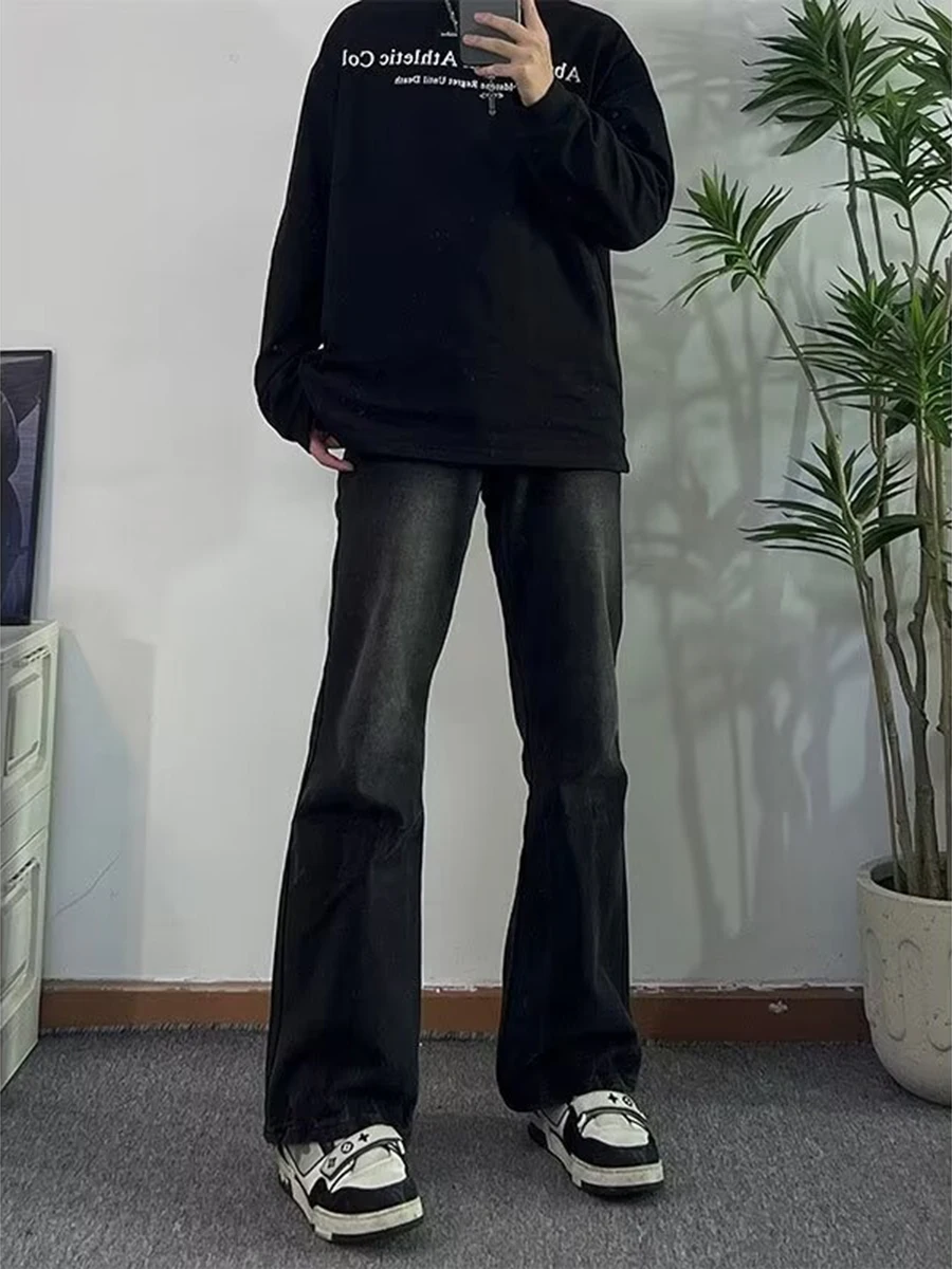 Мужские джинсы-клеш на весну-осень, модные, в американском стиле, ретро, свободного прямого кроя, повседневные
Мужские джинсы-клеш на весну-осень, модные, в американском стиле, ретро, свободного прямого кроя, повседневные