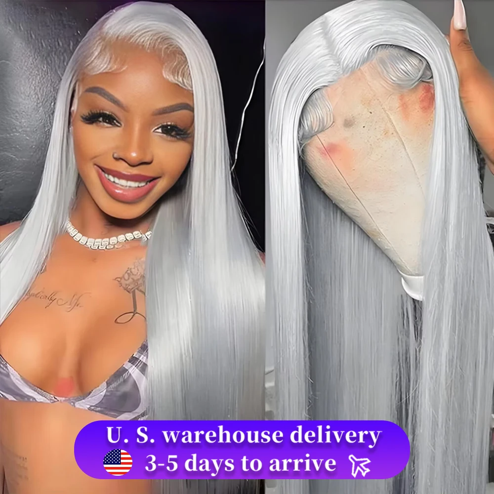 Brazilian 36Inch 250% Silver Grey HD 13x6 Straight Lace Front Human Hair Wigs Pre Plucked 13x4 Transparen Frontal Wigs For Women
Brazilian 36Inch 250% Silver Grey HD 13x6 Straight Lace Front Human Hair Wigs Pre Plucked 13x4 Transparen Frontal Wigs For Women