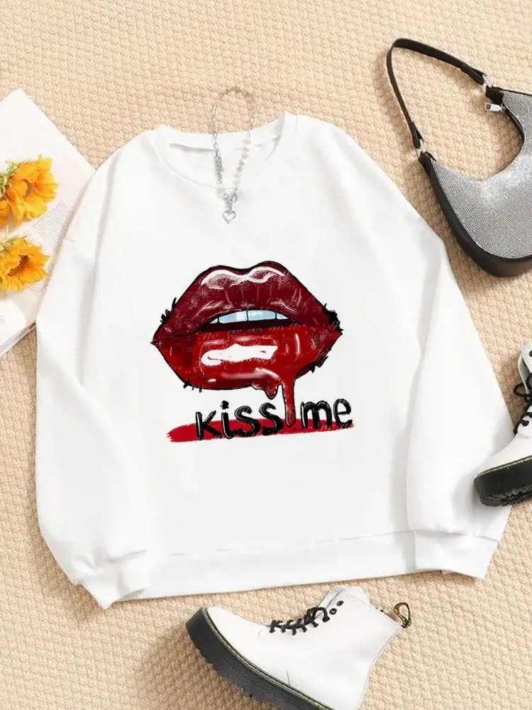 Lip Cartoon Cute 90s Sweet Clothing Lady Long Sleeve Winter Fashion Casual Women Print Fleece Pullovers Graphic Sweatshirts
Lip Cartoon Cute 90s Sweet Clothing Lady Long Sleeve Winter Fashion Casual Women Print Fleece Pullovers Graphic Sweatshirts