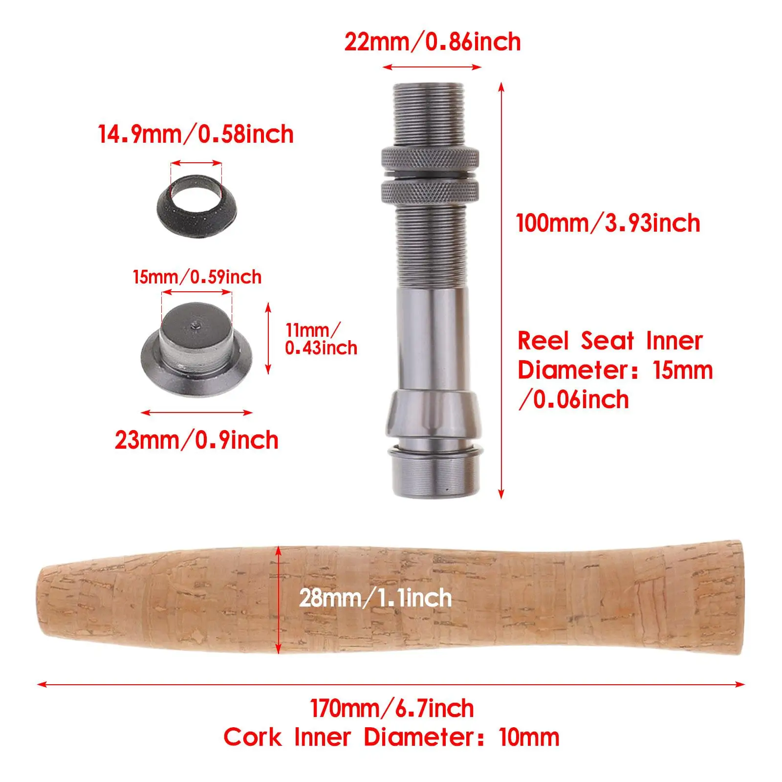 Durable Fishing Rod Handle Cork Grip with Metal Reel Seat for Fly Rod DIY Projects and Easy Installation
Durable Fishing Rod Handle Cork Grip with Metal Reel Seat for Fly Rod DIY Projects and Easy Installation
